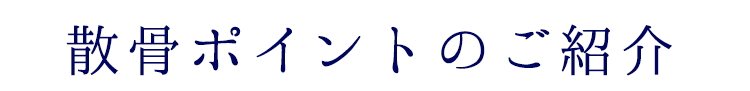 散骨ポイントのご紹介